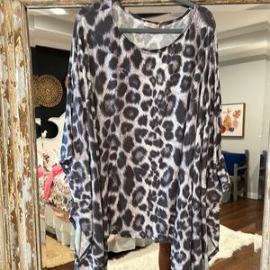 Leopard print poncho